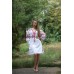Boho Style Ukrainian Embroidered Maxi Dress White with Red Embroidery